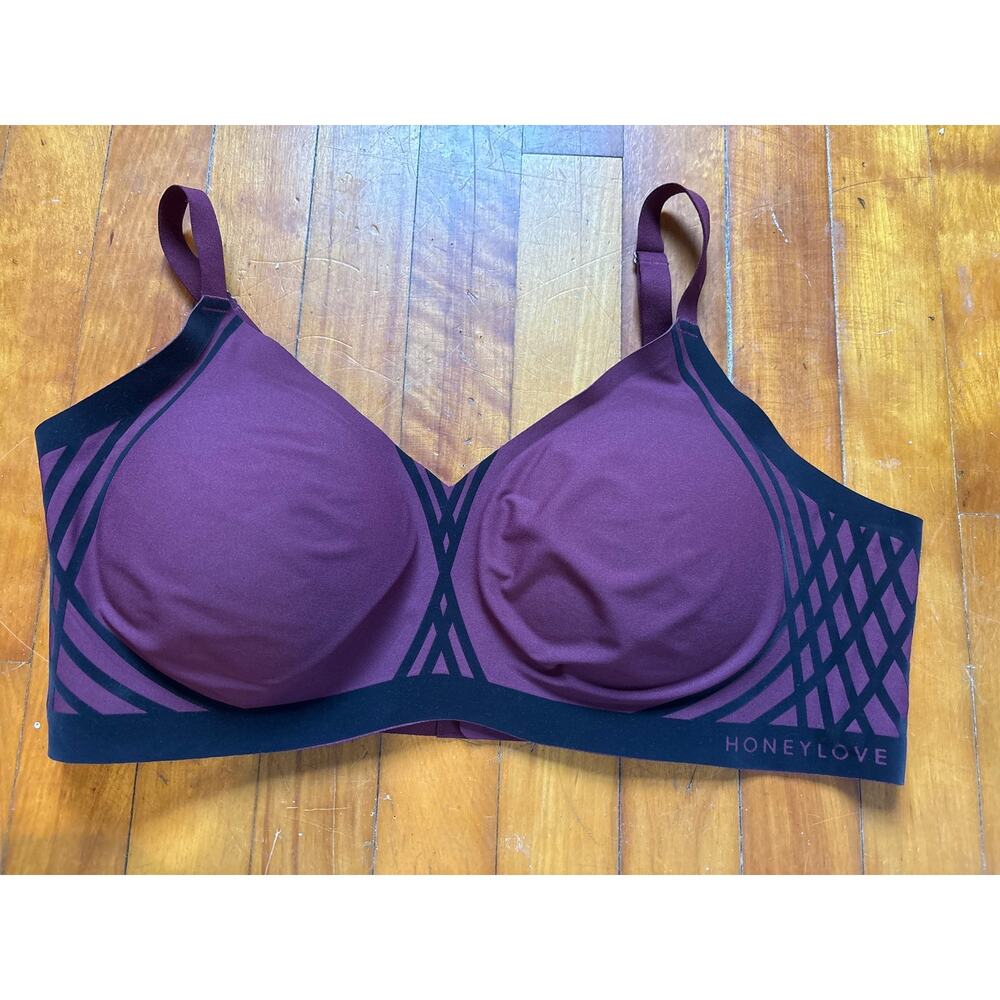 Honey Love- Silhouette bra in a dark burgundy fig color. 40 C/D